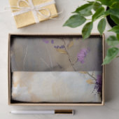 Papier Mousseline Chouette Perché Fleurs violettes Peinture Découpag (Cadeau)