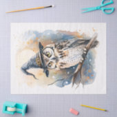 Papier Mousseline Chouette portant une sorcière Casquette Halloween  (Artisanat)