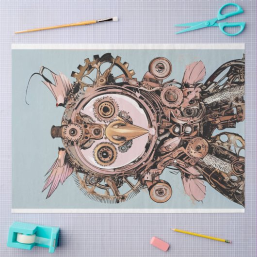 Papier Mousseline Chouette rose Gizmo Hootsworth (Artisanat)