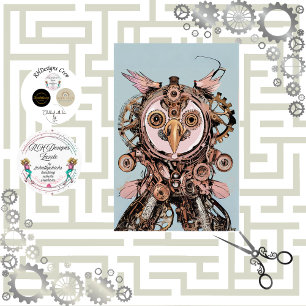 Papier Mousseline Chouette rose Gizmo Hootsworth