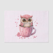 Papier Mousseline Chouette rose mignonne en coupe (Recto)