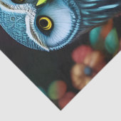 Papier Mousseline Chouette turquoise (Détail)