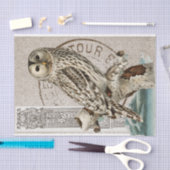 Papier Mousseline Chouette vintage - Découpage Brown (Artisanat)