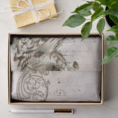 Papier Mousseline Chouette vintage Musique Scroll Vines Parchemin (Cadeau)