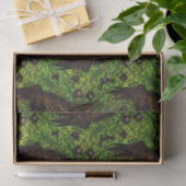Papier Mousseline Chouettes dans le chêne, vert et marron (Cadeau)