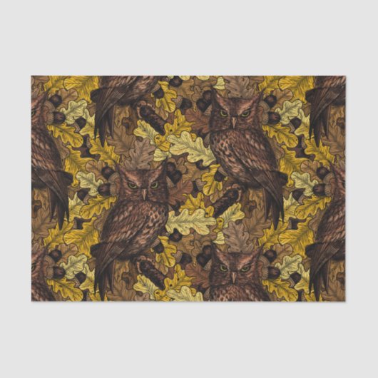 Papier Mousseline Chouettes d'automne (Recto)