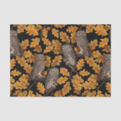 Papier Mousseline Chouettes d'automne sur noir (Recto)