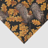 Papier Mousseline Chouettes d'automne sur noir (Détail)