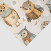 Papier Mousseline Chouettes de caractère d'hiver (Détail)