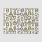 Papier Mousseline Chouettes d'or (Recto)