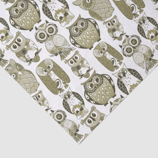 Papier Mousseline Chouettes d'or (Détail)