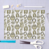 Papier Mousseline Chouettes d'or (Artisanat)