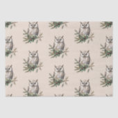 Papier Mousseline Chouettes et fleurs rustiques (Recto)