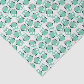 Papier Mousseline Chouettes lunaires turquoises (Détail)