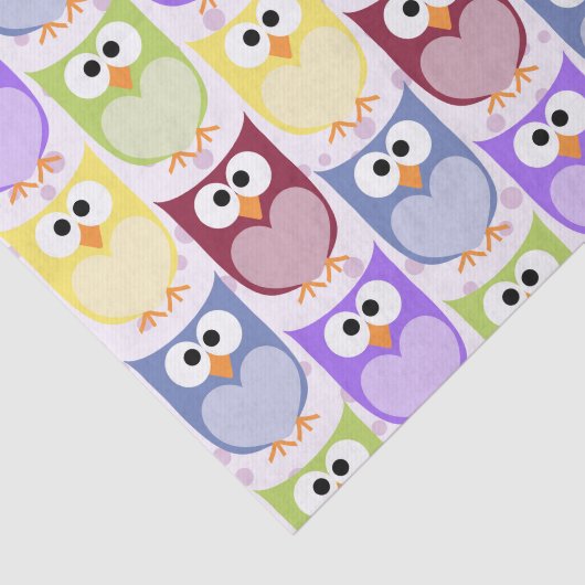 Papier Mousseline Chouettes mignonnes, Chouette Motif, Chouettes col (Détail)