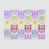 Papier Mousseline Chouettes mignonnes, Chouette Motif, Chouettes pou (Recto)