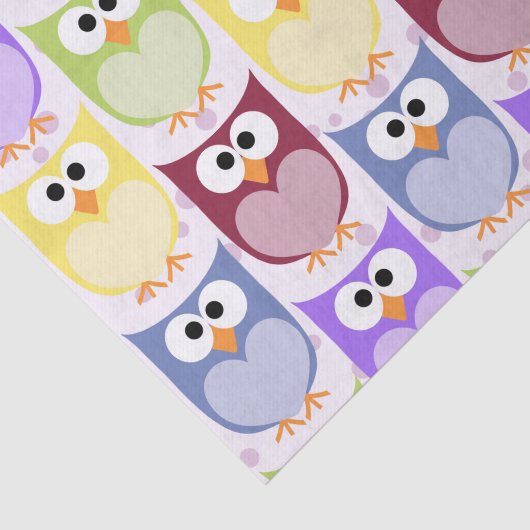 Papier Mousseline Chouettes mignonnes, Chouette Motif, Chouettes pou (Détail)