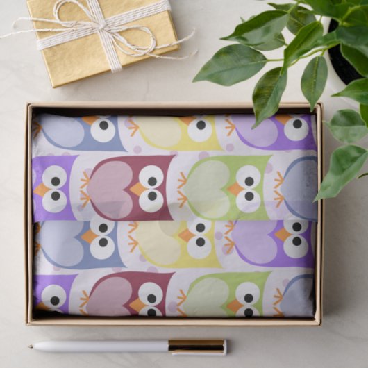 Papier Mousseline Chouettes mignonnes, Chouette Motif, Chouettes pou (Cadeau)