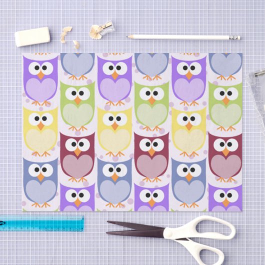Papier Mousseline Chouettes mignonnes, Chouette Motif, Chouettes pou (Artisanat)