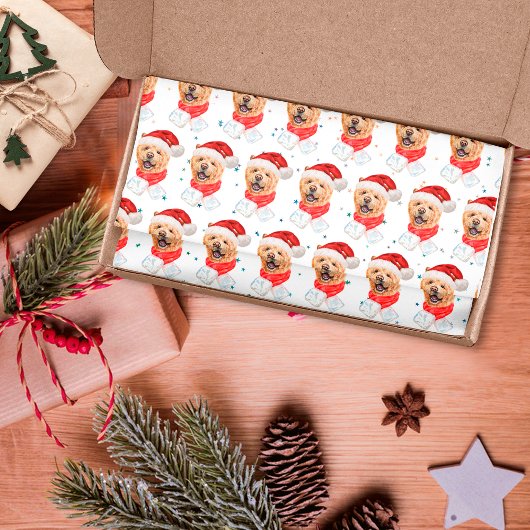 Papier Mousseline Chow Chow Chow Motif de Noël
