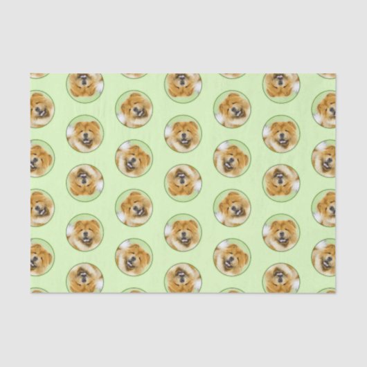 Papier Mousseline Chow Chow Peinture Rouge Roux Cute Chien original (Recto)