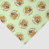 Papier Mousseline Chow Chow Peinture Rouge Roux Cute Chien original (Détail)