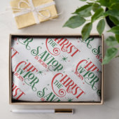 Papier Mousseline Christ le Sauveur est né Typographie (Cadeau)