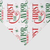 Papier Mousseline Christ le Sauveur est né Typographie (Détail)