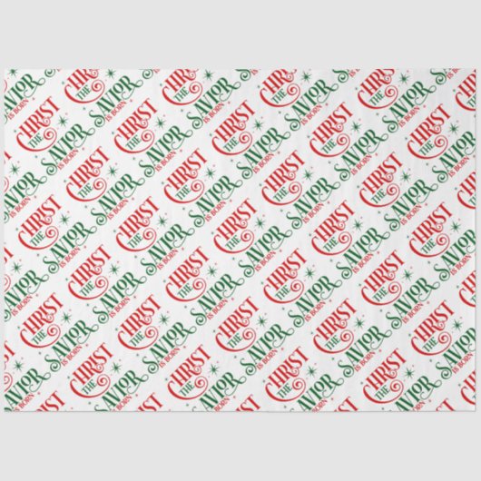 Papier Mousseline Christ le Sauveur est né Typographie (Recto)