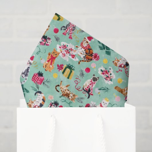 PAPIER MOUSSELINE CHRISTMAS CAT CHAOS (Sac cadeau)