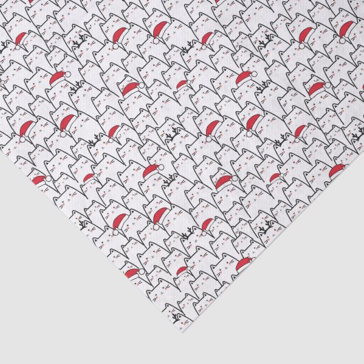 Papier Mousseline Christmas Cats Pattern (Détail)