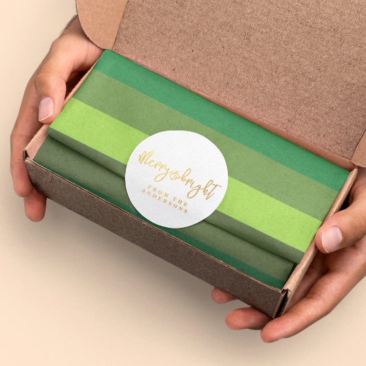 Papier Mousseline Christmas Cheval Green Stripes Vacances Tissu Papi