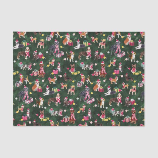 PAPIER MOUSSELINE CHRISTMAS CHIEN CUTENESS EMERALD (Recto)