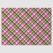 Papier Mousseline Christmas Colours Plaid Pink Green (Recto)