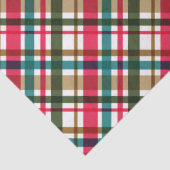 Papier Mousseline Christmas Colours Plaid Red Green Brown Blue (Détail)