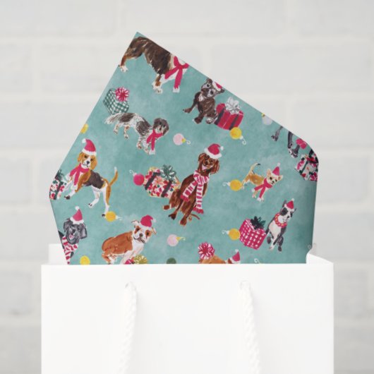 PAPIER MOUSSELINE CHRISTMAS DOG CUTENESS (Sac cadeau)