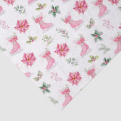 Papier Mousseline Christmas Floral Pink Ice Skates (Détail)