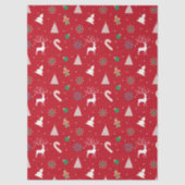 Papier Mousseline Christmas Gift Wrap — Reindeer, Gingerbread (Recto)