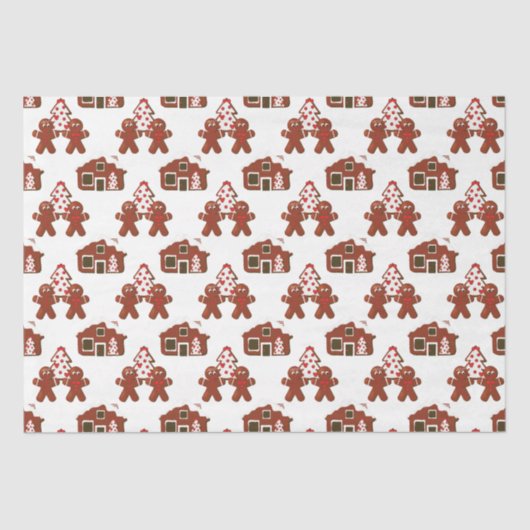 Papier Mousseline Christmas Gingerbread Cookhouse People (Recto)
