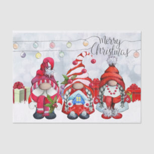 Papier Mousseline Christmas Gnomes