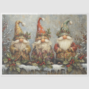 Papier Mousseline Christmas Gnomes