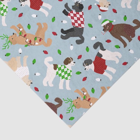 Papier Mousseline Christmas Goldendoodle Labradoodle Tissu Papier (Détail)
