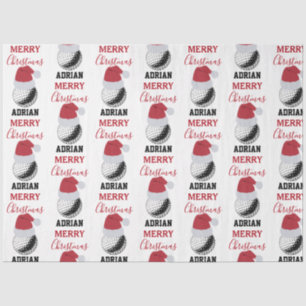 Papier Mousseline Christmas Golf Ball Sports Nom personnalisé