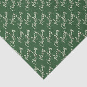 Papier Mousseline Christmas Green Elegant Script (Détail)