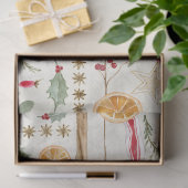 Papier Mousseline Christmas Holly Berry Cinnamon Orange Decoupage (Cadeau)