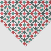 Papier Mousseline Christmas Holly Feuille Geo Quilt (Détail)