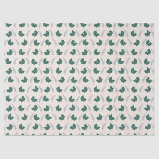 Papier Mousseline Christmas Holly gift wrap (Recto)