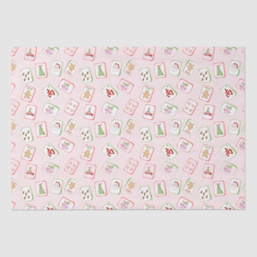 Papier Mousseline Christmas Mahjong Tiles (Recto)