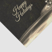 Papier Mousseline Christmas Party Golden Shiny Tree Winter Black (Détail)