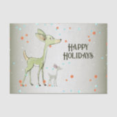 Papier Mousseline Christmas Party Green Deers Holidays Cute (Recto)